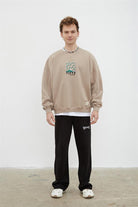 Erkek Boz Oversize Yıkamalı Sweatshirt