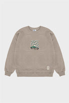 Erkek Boz Oversize Yıkamalı Sweatshirt