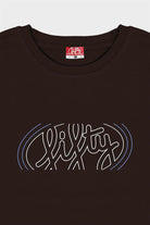 Erkek Kahverengi Düşük Omuzlu Sırt Baskılı T-Shirt