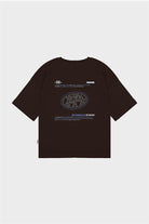 Erkek Kahverengi Düşük Omuzlu Sırt Baskılı T-Shirt