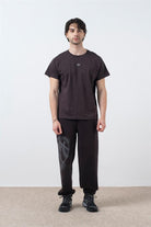Erkek Kahverengi Regular Fit Sırt Baskılı T-Shirt