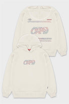 Erkek Kum Düşük Omuzlu Sırt Baskılı Hoodie