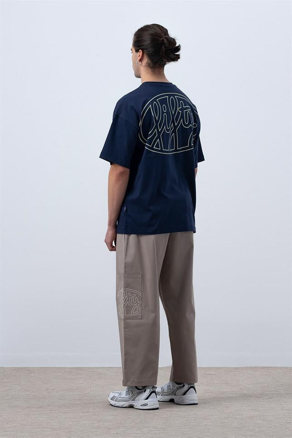 Erkek Lacivert Core Düşük Omuzlu T-Shirt