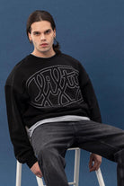 Fifty Pieces-Erkek Siyah Core Oversize Sweatshirt-Sweatshirts & Hoodies-2-Milagron.com