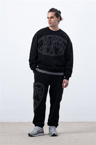Fifty Pieces-Erkek Siyah Core Oversize Sweatshirt-Sweatshirts & Hoodies-5-Milagron.com