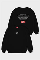 Erkek Siyah Düşük Omuzlu Sırt Baskılı Sweatshirt