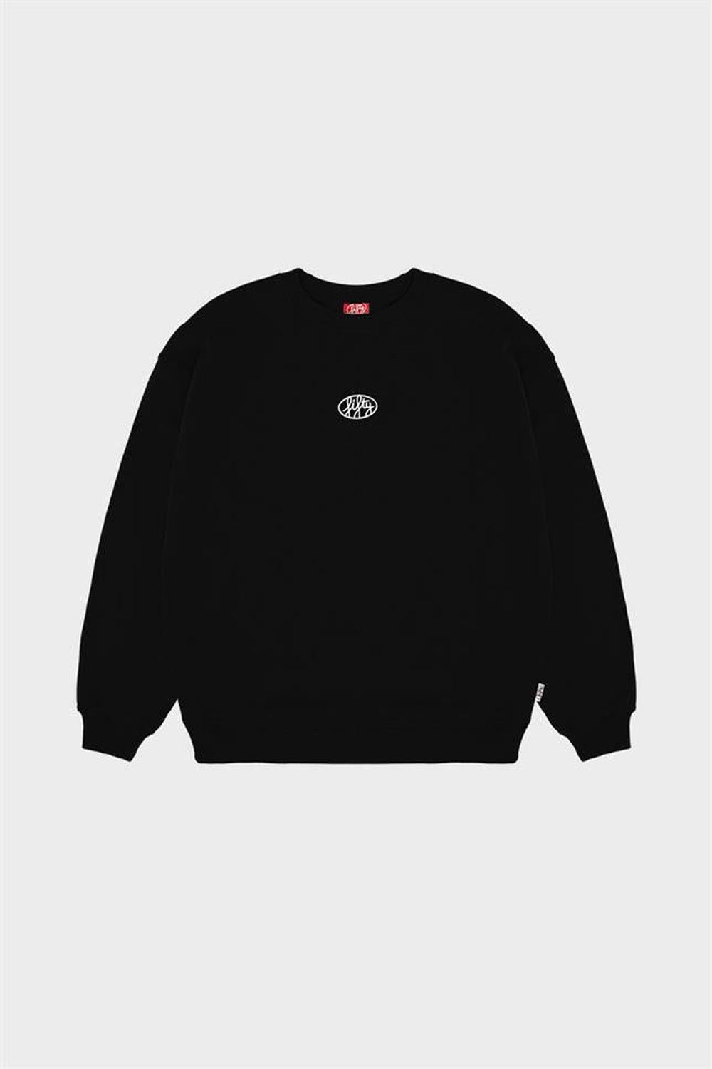 Erkek Siyah Düşük Omuzlu Sırt Baskılı Sweatshirt