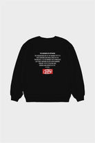 Erkek Siyah Düşük Omuzlu Sırt Baskılı Sweatshirt