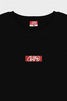 Erkek Siyah Düşük Omuzlu Sırt Baskılı T-Shirt