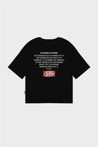 Erkek Siyah Düşük Omuzlu Sırt Baskılı T-Shirt