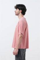 Fifty Pieces-Gül Kurusu Düşük Omuzlu Asit Yıkamalı T-Shirt-T-Shirts-4-Milagron.com