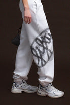 Kadın Beyaz Loose Fit Jogger Pantolon