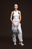 Kadın Beyaz Loose Fit Jogger Pantolon