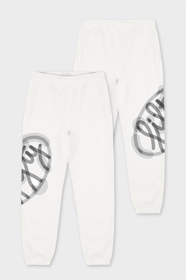 Kadın Beyaz Loose Fit Jogger Pantolon