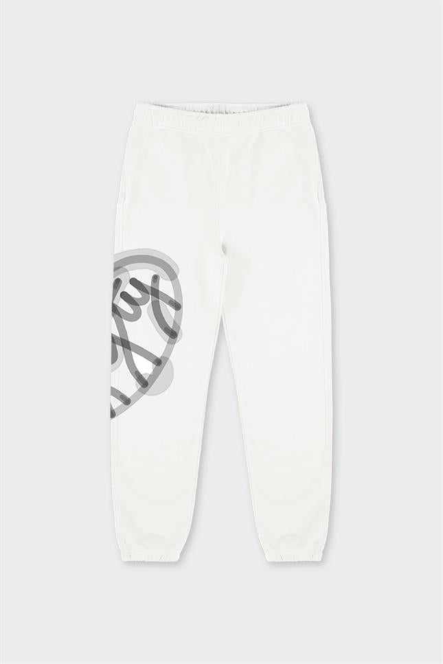 Kadın Beyaz Loose Fit Jogger Pantolon