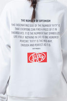 Kadın Beyaz Oversize Sırt Baskılı Sweatshirt