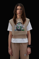 Fifty Pieces-Kadın Boz Oversize Crop Süveter-Sweatshirt-1-Milagron.com