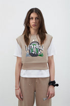 Fifty Pieces-Kadın Boz Oversize Crop Süveter-Sweatshirt-7-Milagron.com