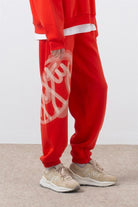 Kadın Kırmızı Loose Fit Jogger Pantolon