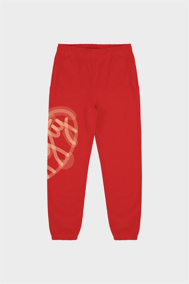 Kadın Kırmızı Loose Fit Jogger Pantolon