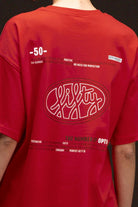 Fifty Pieces-Kadın Kırmızı Oversize Sırt Baskılı T Shirt-T-shirt-4-Milagron.com
