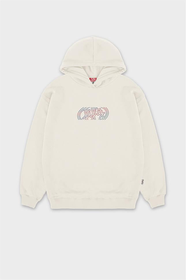Kadın Kum Oversize Sırt Baskılı Hoodie