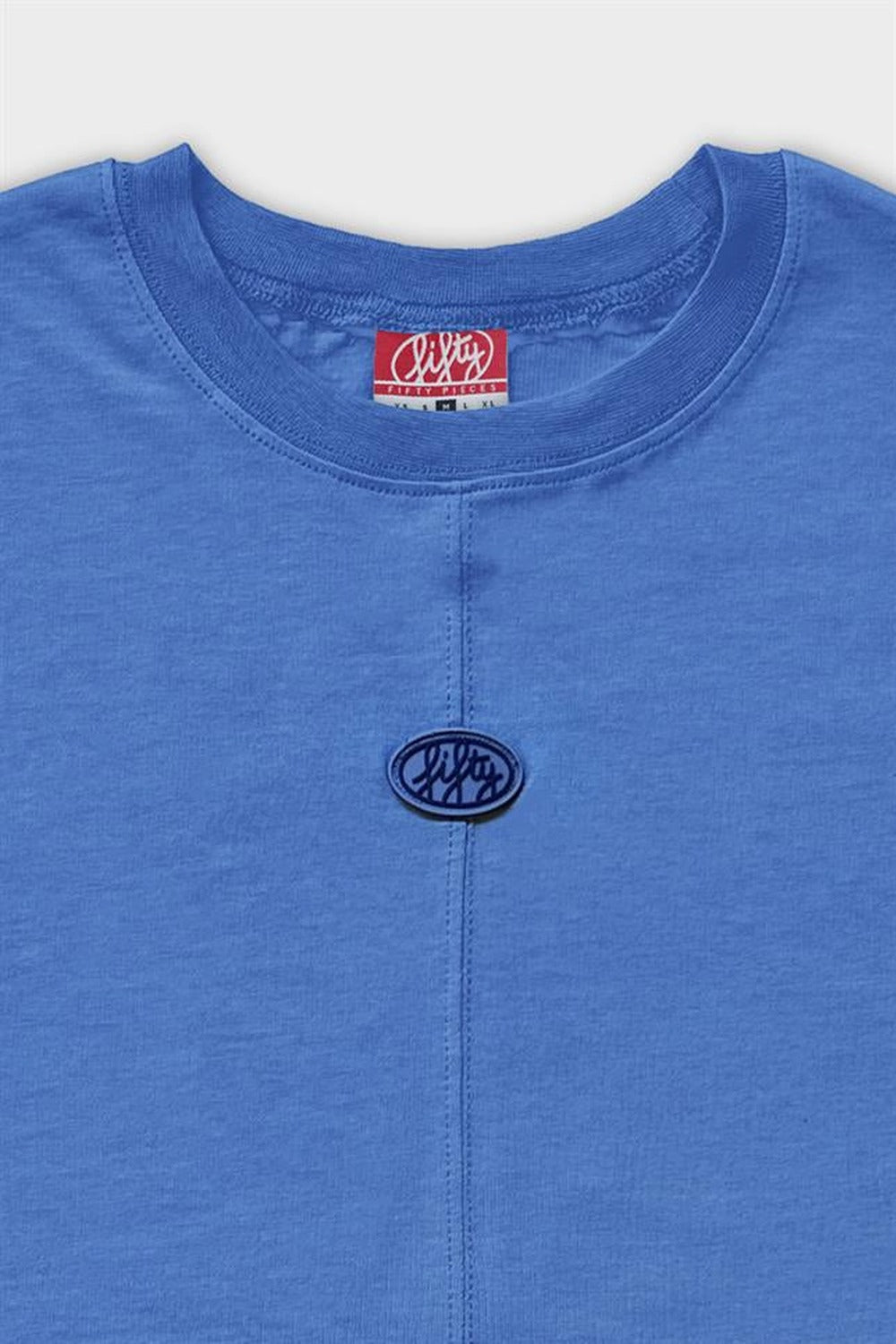 Kadın Mavi Loose Fit Sırt Baskılı T-Shirt