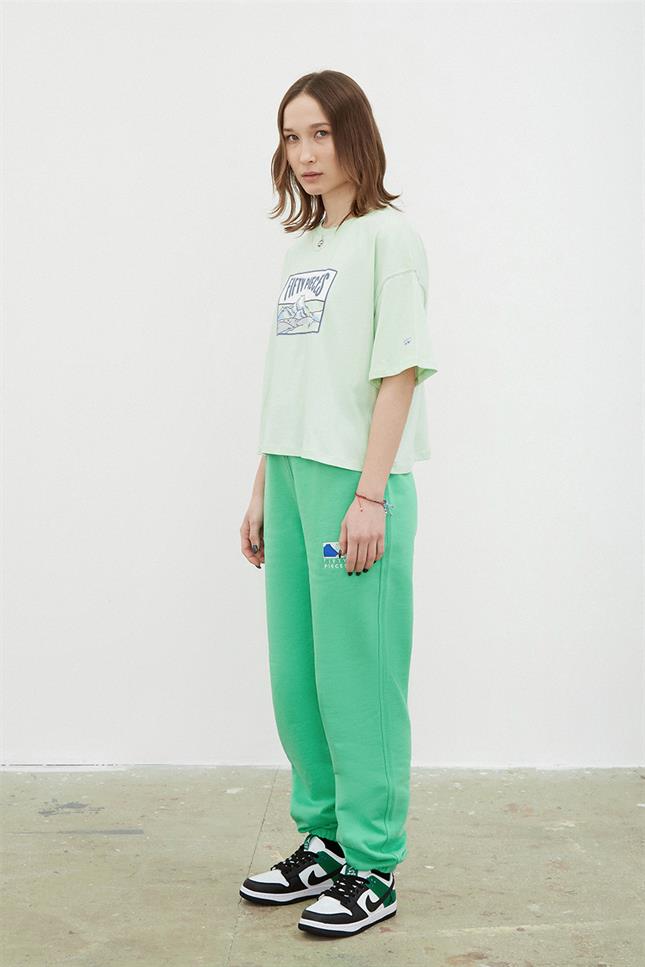 Kadın Mint Oversize Mid-Length T-Shirt