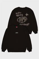 Fifty Pieces-Kahverengi Düşük Omuzlu Sırt Baskılı Sweatshirt-Sweatshirts & Hoodies-7-Milagron.com