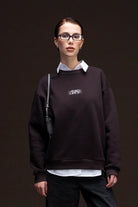 Fifty Pieces-Kahverengi Oversize Sırt Baskılı Sweatshirt-Sweatshirts & Hoodies-1-Milagron.com