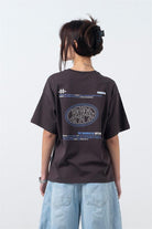 Fifty Pieces-Kahverengi Oversize Sırt Baskılı T-Shirt-T-Shirts-3-Milagron.com