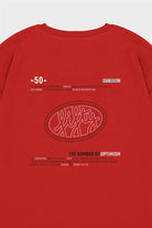 Fifty Pieces-Kırmızı Düşük Omuzlu Sırt Baskılı T-Shirt-T-Shirts-10-Milagron.com