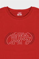 Fifty Pieces-Kırmızı Düşük Omuzlu Sırt Baskılı T-Shirt-T-Shirts-8-Milagron.com