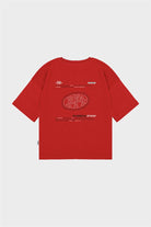 Fifty Pieces-Kırmızı Düşük Omuzlu Sırt Baskılı T-Shirt-T-Shirts-9-Milagron.com