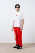 Fifty Pieces-Kırmızı Loose Fit Jogger Pantolon-Eşofman-4-Milagron.com