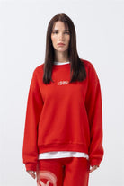 Fifty Pieces-Kırmızı Oversize Sırt Baskılı Sweatshirt-Sweatshirts & Hoodies-2-Milagron.com
