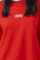 Fifty Pieces-Kırmızı Oversize Sırt Baskılı Sweatshirt-Sweatshirts & Hoodies-3-Milagron.com