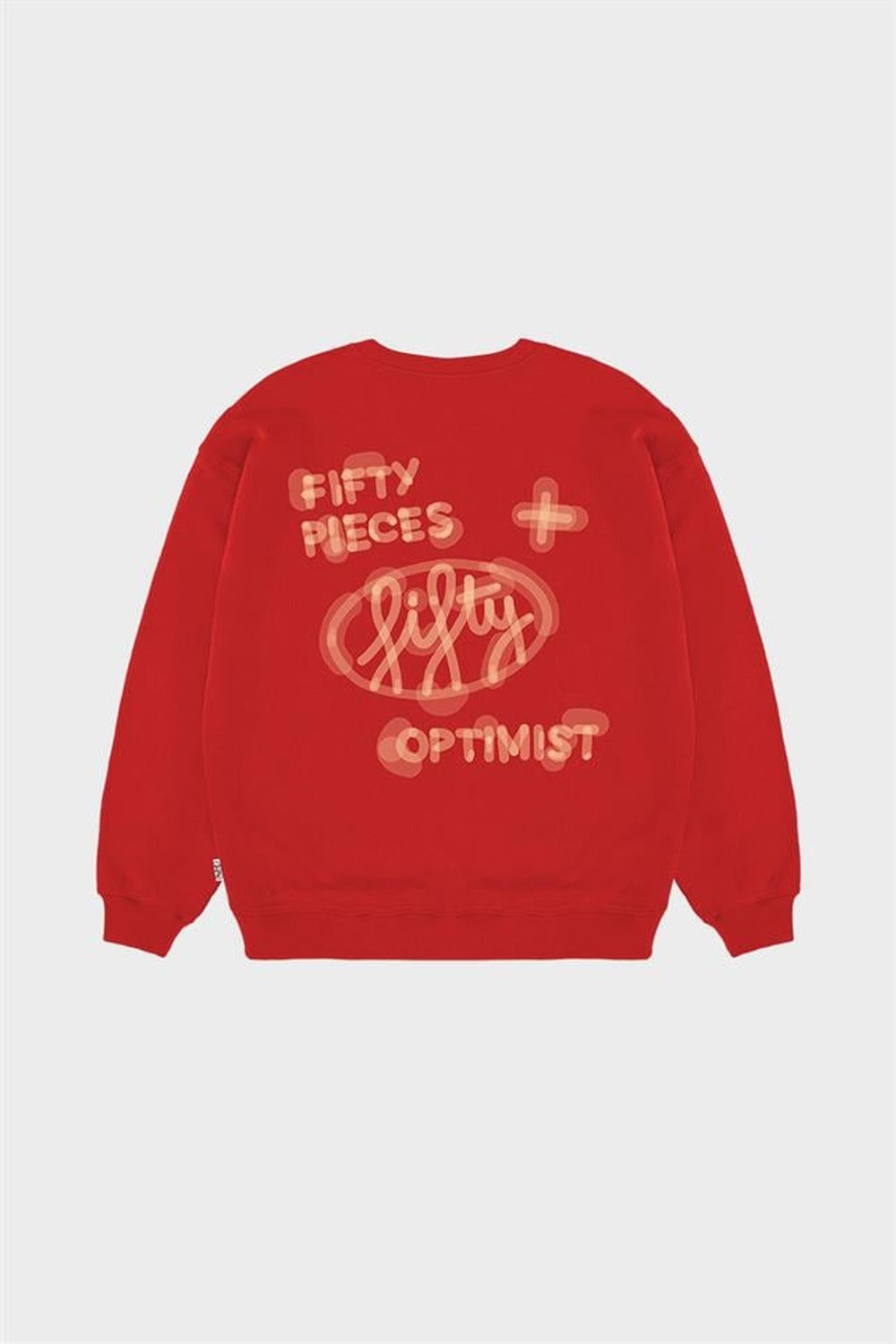 Fifty Pieces-Kırmızı Oversize Sırt Baskılı Sweatshirt-Sweatshirts & Hoodies-8-Milagron.com