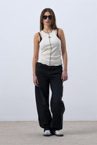 Fifty Pieces-Kum Core Kontrast Dikişli Halter Yaka Atlet-Top-4-Milagron.com