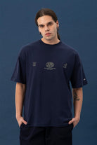 Fifty Pieces-Lacivert Core Düşük Omuzlu T-Shirt-T-Shirts-1-Milagron.com