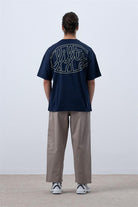 Fifty Pieces-Lacivert Core Düşük Omuzlu T-Shirt-T-Shirts-3-Milagron.com