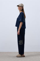 Fifty Pieces-Lacivert Core Oversize Mid Length T-Shirt-T-Shirts-5-Milagron.com
