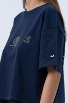 Fifty Pieces-Lacivert Core Oversize Mid Length T-Shirt-T-Shirts-7-Milagron.com