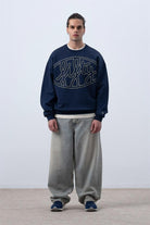 Fifty Pieces-Lacivert Core Oversize Sweatshirt-Sweatshirts & Hoodies-1-Milagron.com