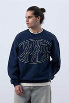 Fifty Pieces-Lacivert Core Oversize Sweatshirt-Sweatshirts & Hoodies-2-Milagron.com