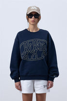 Fifty Pieces-Lacivert Core Oversize Sweatshirt-Sweatshirts & Hoodies-3-Milagron.com