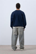Fifty Pieces-Lacivert Core Oversize Sweatshirt-Sweatshirts & Hoodies-5-Milagron.com