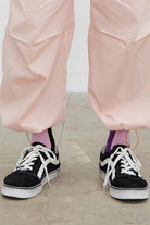 Fifty Pieces-Lila Mint Kırmızı 3'lü Kontrast Şeritli Çorap-Çorap-3-Milagron.com