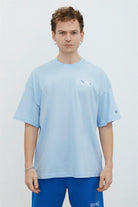 Fifty Pieces-Mavi Sırt Baskılı Düşük Omuzlu T-Shirt-T-Shirts-4-Milagron.com