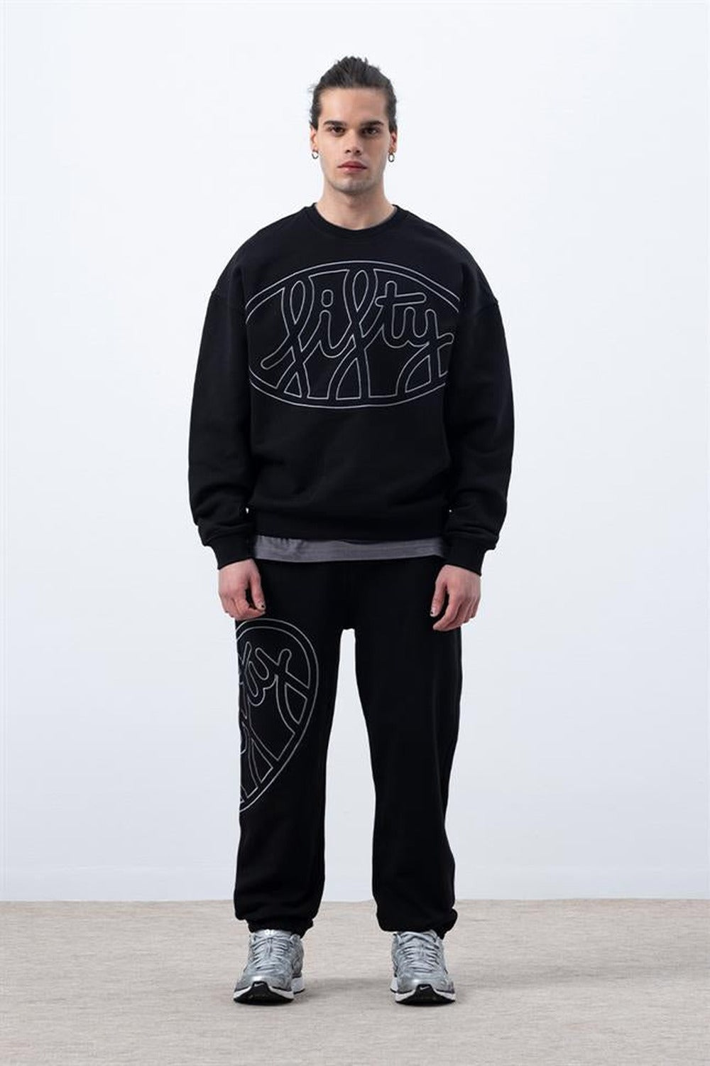 Fifty Pieces-Siyah Core Loose Fit Jogger-Eşofman-3-Milagron.com